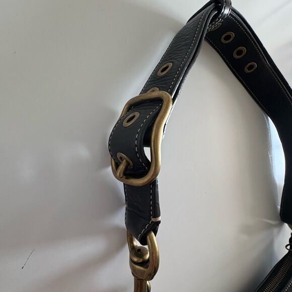 Vtg Coach Bleecker Black Pebbled Bag Purse Y2K Classic Duffle Crossbody 10398 - Picture 12 of 16